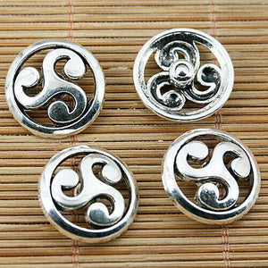 6pcs Tibetan silver swirl round snap button findings EF1613