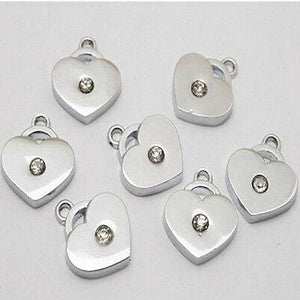 6pcs 18KGP zircon heart charms/pendants w1021