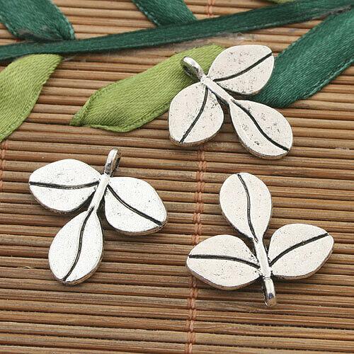 10pcs Tibetan silver two sides leaf pendant h5070