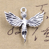 3pcs Charms 3D Love Angel Cupid 40x45mm Antique Silver Color Pendants DIY Crafts Making Findings Handmade Tibetan Jewelry
