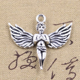 3pcs Charms 3D Love Angel Cupid 40x45mm Antique Silver Color Pendants DIY Crafts Making Findings Handmade Tibetan Jewelry