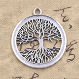 3pcs Charms Peace World Tree 47x42mm Antique Silver Color Pendants DIY Crafts Making Findings Handmade Tibetan Jewelry