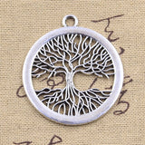 3pcs Charms Peace World Tree 47x42mm Antique Silver Color Pendants DIY Crafts Making Findings Handmade Tibetan Jewelry