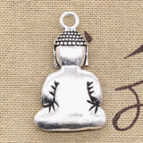 3pcs Charms Tathagata Meditate Buddha 39x23mm Antique Silver Color Pendants DIY Crafts Making Findings Handmade Tibetan Jewelry