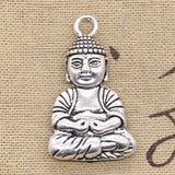 3pcs Charms Tathagata Meditate Buddha 39x23mm Antique Silver Color Pendants DIY Crafts Making Findings Handmade Tibetan Jewelry