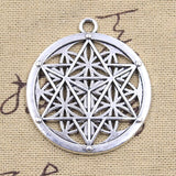 3pcs Charms Yoga Flower Of Life Datura Stramonium 45x40mm Antique Silver Color Pendants DIY Making Handmade Tibetan Jewelry