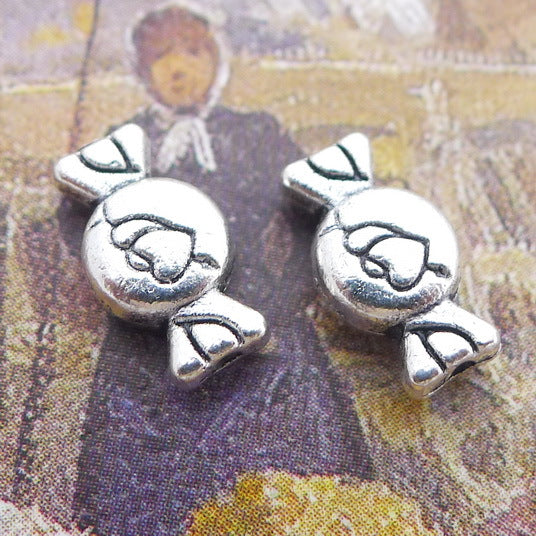 4 Pieces 11x6mm Antique Silver Color Sugar Charms Keychain Bracelet For DIY Jewelry Making