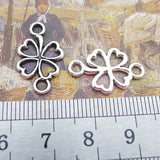 40 Pieces 12*20mm Mixed Alloy Antique Silver Color Flower Heart Hollow Charms Bracelet Pendant Accessory For DIY Jewelry Making