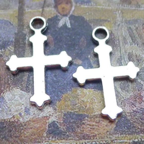 40 Pieces 13*19mm Mixed Alloy Antique Silver Color Cross Charms Vintage Pendant Accessory For DIY Jewelry Making