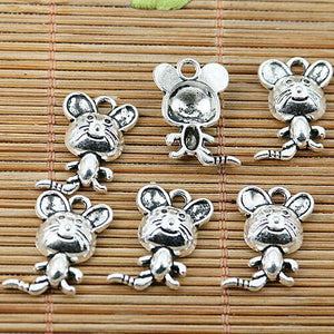 10pcs Tibetan silver lovely mouse charms EF1874