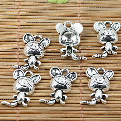 10pcs Tibetan silver lovely mouse charms EF1874