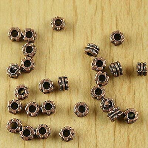 80pcs antiqued copper tone round spacer beads h2145