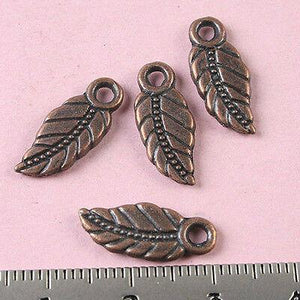 30pcs copper-tone leaf charms findings h1829