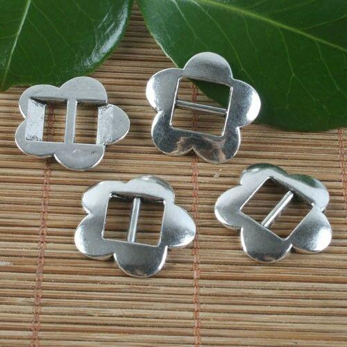 6pcs Tibetan silver flower shaped charm connector h0227