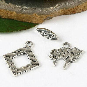 10sets Tibetan silver toggle clasp charms h2858