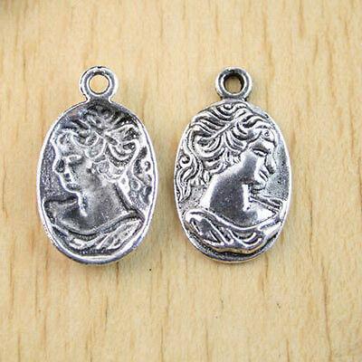 8pcs Tibetan Silver Lady oval charms  h1124