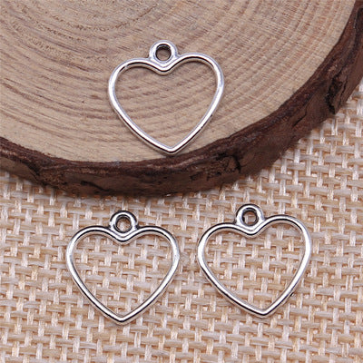 40pcs 14x13mm Antique Silver Color Hollow Heart Charms Pendant For Je –  bearjewelry