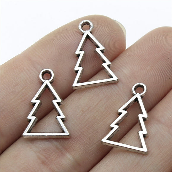 40pcs 17x12mm 2 Colors Hollow Christmas Tree Charms For DIY Jewelry Making Jewelry Findings