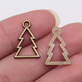 40pcs 17x12mm 2 Colors Hollow Christmas Tree Charms For DIY Jewelry Making Jewelry Findings