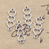 40pcs Charms Heart Link Connector 24x8mm Antique Silver Color Pendants DIY Crafts Mak ef4474i ef4474ng Findings Handmade Tibetan Jewelry