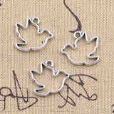 40pcs Charms Peace Dove Bird 16x18mm Antique Silver Color Pendants DIY Crafts Making Findings Handmade Tibetan Jewelry