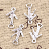 40pcs Charms Utility Tools Knife Opener 21x12mm Antique Silver Color Pendants DIY Craft Making Findings Handmade Tibetan Jewelry