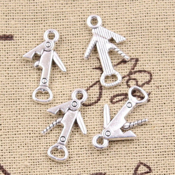 40pcs Charms Utility Tools Knife Opener 21x12mm Antique Silver Color Pendants DIY Craft Making Findings Handmade Tibetan Jewelry