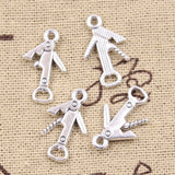 40pcs Charms Utility Tools Knife Opener 21x12mm Antique Silver Color Pendants DIY Craft Making Findings Handmade Tibetan Jewelry