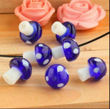 10pc Fashion Jewelry  Colorful Lampwork Mushroom Glass Spacer  Beads Charm Findings