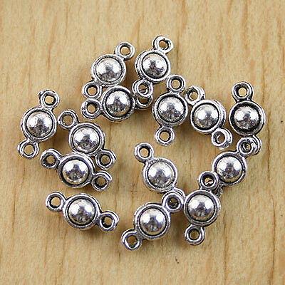 50pcs Tibetan silver ball connector charm h0443