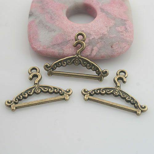 18pcs antiqued bronze color clothes rack design pendant charm G1785