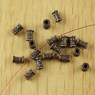 40pcs copper-tone flower tube spacer beads h2176