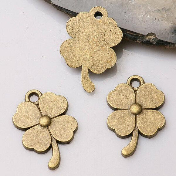 8pcs antiqued bronze color lucky leaf design   charms  EF3456