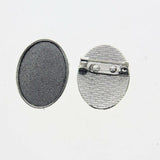 Lote de 2 cabujón ovalado de color plata tibetana de 25 x 35/25 x 18 mm, 30 x 40 mm y 13 x 18 mm, con diseño de broche.