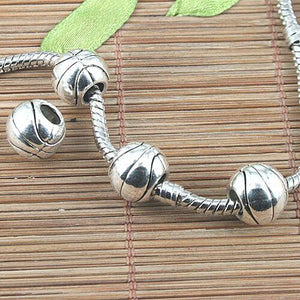 6pcs tibetan silver tone basket ball design Loose beads EF0965