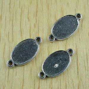 10pcs Tibetan silver oval 17x11mm picture frame charms h0394