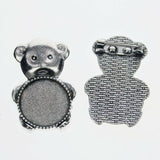 4pcs/lot Tibetan silver COLOR ROUND 20mm/35mm cabochon settings brooch design