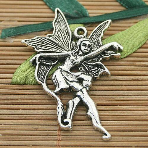 5pcs antiqued silver color Fairy design alloy charms 42x31mm  H3188