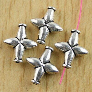 Three-colors to pick alloy matterial cross shaped loose bead for jewerly making