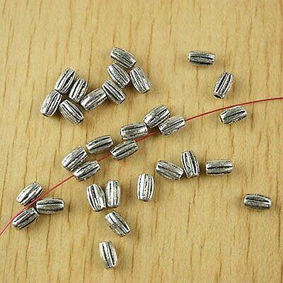 80pcs Tibetan silver lined oval spacer beads h2448