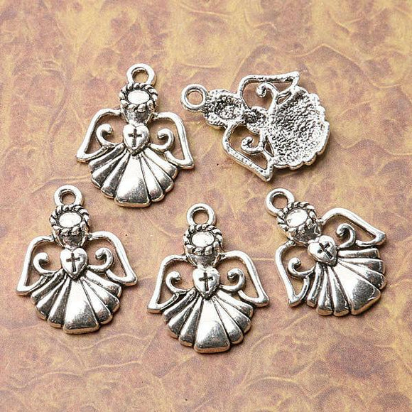 Tibetan silver plated cute angel charm pendants  12pcs  EF3526