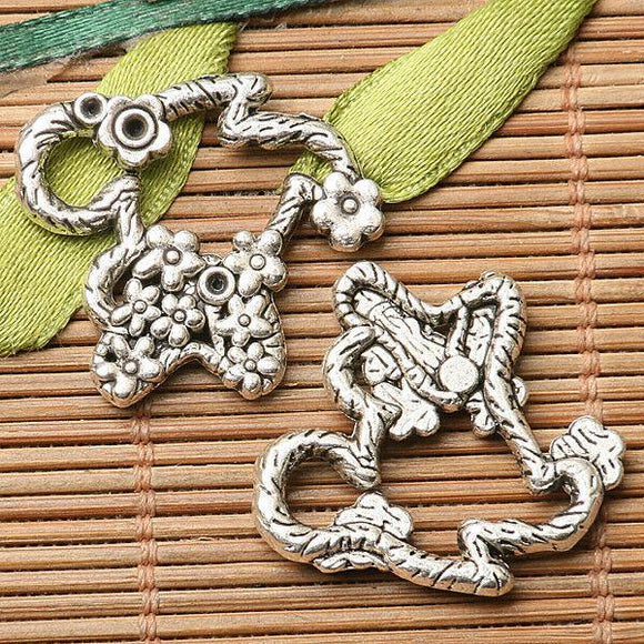 16pcs dark silver color floral flower branch design  EF2714