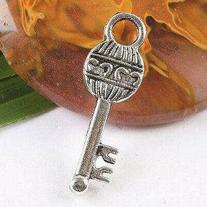 16pcs dark silver tone lantern key charm h3435