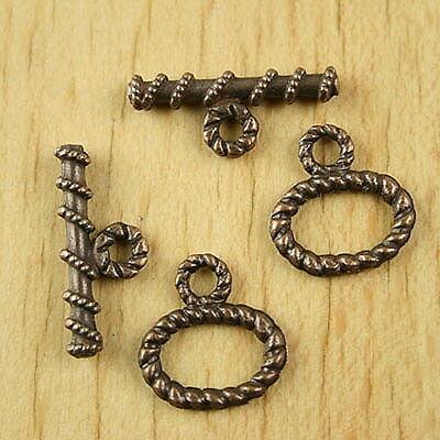 10sets copper tone spiral ellipse toggle clasps h1926