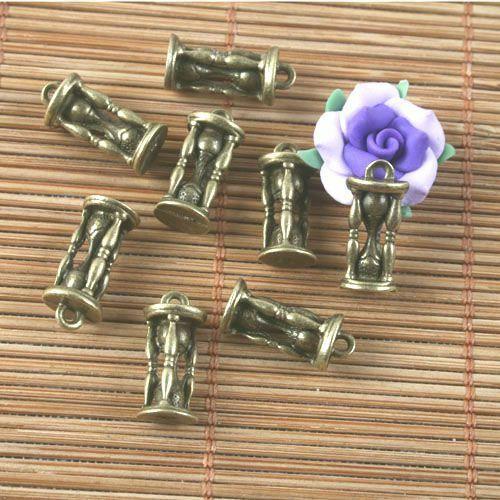 14pcs antiqued bronze sandglass design charms G1601