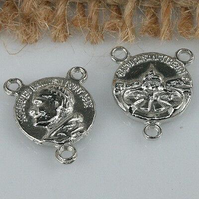 16pcs nickle tone portrait 3holes connector charms H0803