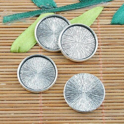 8pcs Tibetan silver round base setting h0248