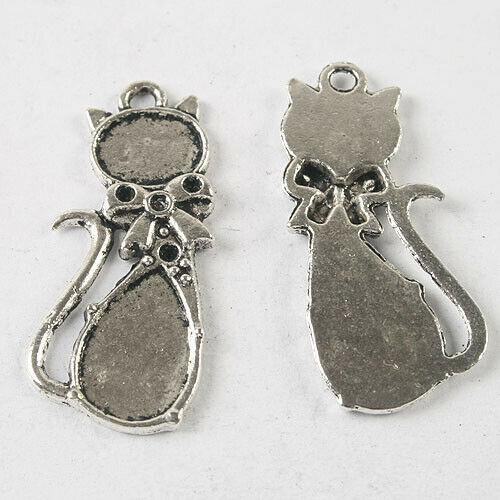 10pcs dark silver tone cat Photo/ Picture Frame h3702