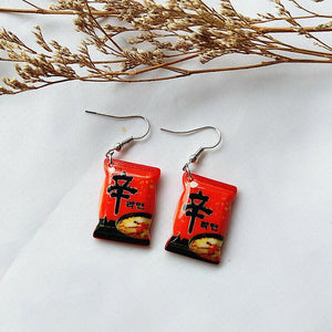 Fashion Jewelry Hook Earring instant noodles Earring Food Earring