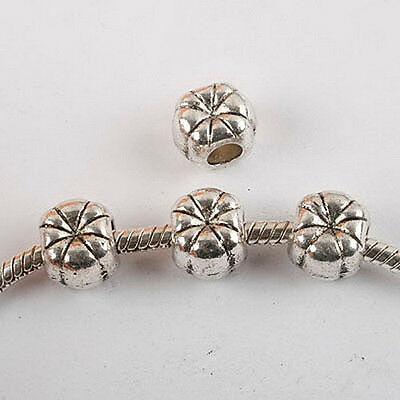 8pcs dark silver-tone pumpkin bead fit bracelet 8355
